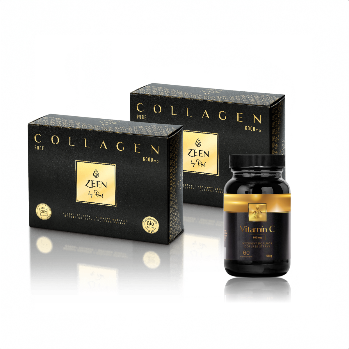 ZEEN 2x Collagen Pure 6000 mg 30 denních dávek s dárkem Vitaminem C