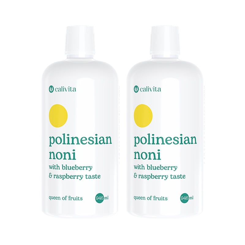 Noni šťava CaliVita Polinesian Noni set 2× 946 ml s čučoriedkou a malinou